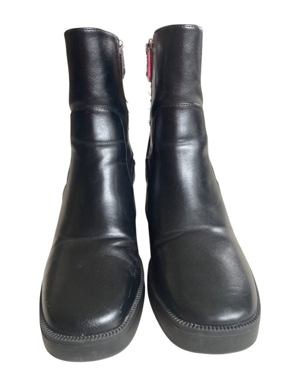 Princess Polly Lexus Chunky Block Heel Platform Ankle Boots Black Size 9 Goth - Picture 2 of 12